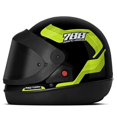 Imagem de CAPACETE FECHADO PRO TORK SPORT MOTO 788 AMARELO TAM. 58 VIS. FUMÊ
