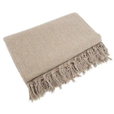 Imagem de Manta Para Sofá Gigante Decorativa Em Algodão Bege