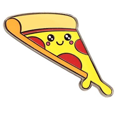 Imagem de Pin esmaltado de pizza da Real Sic - Pin esmaltado fofo - Super Kawaii Food Lapel Pin