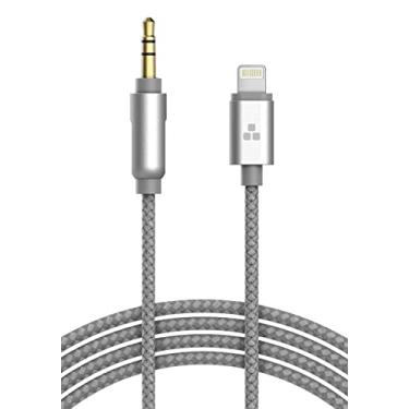 Imagem de Cabo Lightning Apple MFI certificado para iPhone Aux para cabo auxiliar macho de 3,5 mm (conector de áudio iPhone para conector de carro, fones de ouvido e alto-falantes) (cinza)