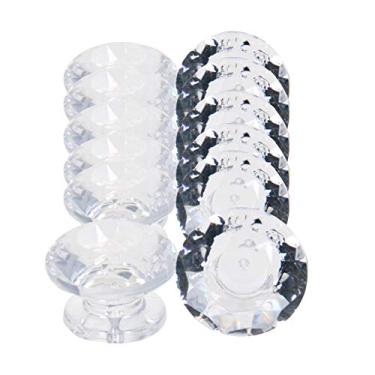 Imagem de 12 peças minúsculas puxador de cola colar redondo acrílico pequeno botão transparente 1,4 x 1,8 x 1,4 cm (CxLxA), (Bettomshin)