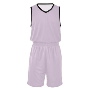Imagem de CHIFIGNO Camiseta de basquete infantil violeta escura, tecido macio e confortável, camiseta de futebol infantil 5T-13T, Balde lilás, XXG