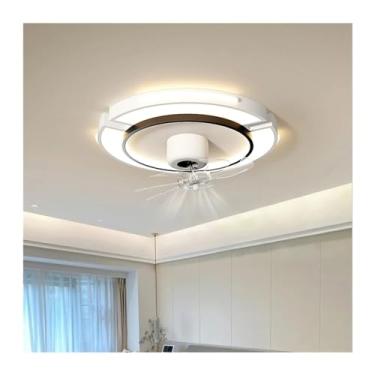 Imagem de Luzes de teto Lâmpadas de teto modernas Ventilador de teto dobrável para quarto Ventilador de teto com luz LED e controle Lâmpada de teto compatível com iluminação de sala de estar, luzes de