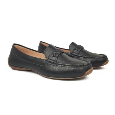 Imagem de Mocassim Feminino Couro Casual Textura Croco Confortável