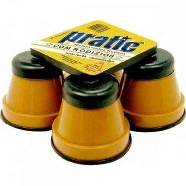 Imagem de Pe Geladeira/Fogao Plastico Redondo Pratic Caramelo - MARVIPLAST