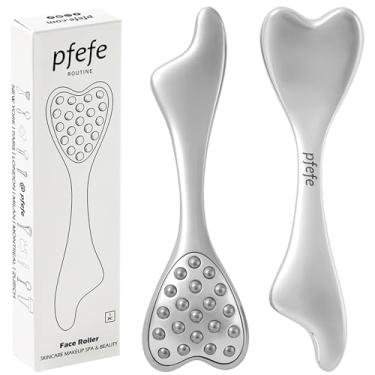 Imagem de pfefe Rolo facial e Gua Sha de aço inoxidável, rolo facial golfinho 3 em 1 para suprimentos de esteticista, presente feminino, ferramenta de cuidados com a pele para inchaço, rugas, olheiras (1 peça)