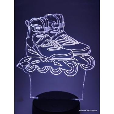 Imagem de Luminária LED Patins Roller, 16 Cores RGB, Controle Remoto, Alimentação USB