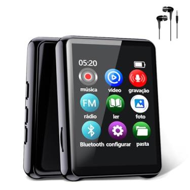 Imagem de MP3 MP4 Player Music Player Bluetooth 5.0 Música Digital Portátil MP3 Player Bluetooth com Alto-falante Rádio FM Som Preto