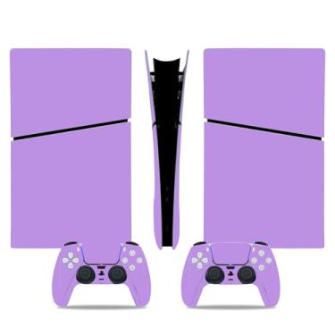 Imagem de Adesivo para console digital PS5 Slim, capa protetora para controle de jogo (Roxo)