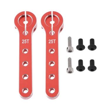 Imagem de OTOTEC 2 peças 25T RC Extensão Servo Braço Comprimento Total 56 mm Compatível com Aviões Balsa 30-100CC Compatível com Futaba, Vermelho