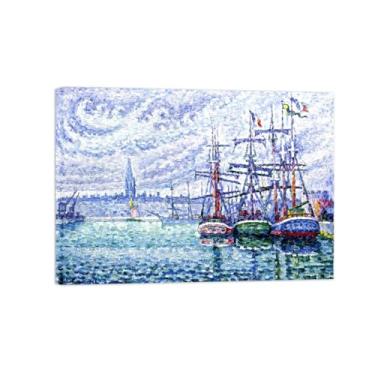 Imagem de Paul Signac Famosas Pinturas-Impressas em Tela-Doca flutuante-Moderno Pôster Decoração Sala de Estar e Quarto 50x70cm20x27in Tela Embrulhada