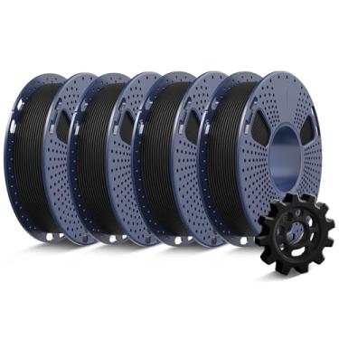 Imagem de SUNLU Filamento PETG 3D de alta velocidade Pacote de 1,75 mm, menos filamento PETG de amarração, 2 kg no total, serve na maioria das impressoras 3D FDM, 0,25 kg cada carretel, 4 pacotes, preto * 4