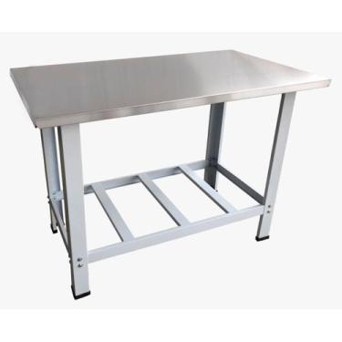 Imagem de Mesa de Serviço Industrial Aço Inox 180x70 - Kenok