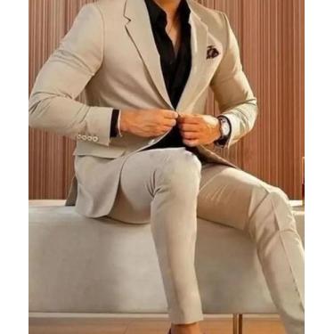 Imagem de Terno Masculino Microfibra Slim (Gabardine) Premium Bege - Mundo dos T