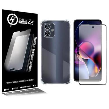 Imagem de Capa anti impacto transparente + Película De Vidro 3D Para Moto G54 XT