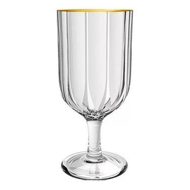 Imagem de Jg 6 Tacas Refinatto Vidro Com Borda Ouro 330ml L Hermitage - L'Hermit