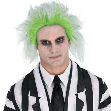 Imagem de Party City Peruca Beetlejuice Acessório de fantasia para adultos - Fantasia inclui peruca maluca com cor de cabelo verde e cinza - fantasias para Halloween, festas de aniversário e eventos temáticos