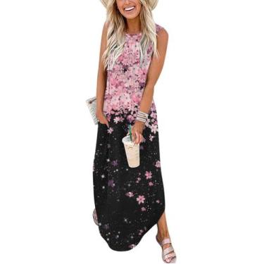 Imagem de Vestido longo Zeagoo Casual Floral Beach Vacation 2025 para mulheres
