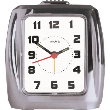 Imagem de Despertador Quartz Ambiente Ref: 1602-028 Prateado Retangular