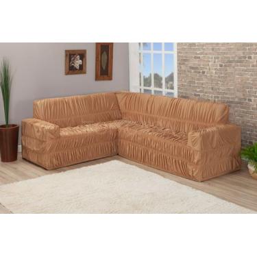 Imagem de Capa De Sofá De Canto 21 Elásticos Até 6 Lugares Malha Gel - Nalu Casa