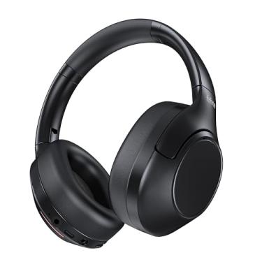 Imagem de FIFINE fones de ouvido Bluetooth sem fio,fone de ouvido com cancelamento de ruído sobre a orelha e protetores auriculares macios,até 65 horas de reprodução,chamadas telefônicas -X3 Preto