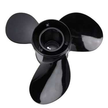 Imagem de Luocute Kit de Cubo de Hélice, Hélice de Barco de Alumínio 13,25x17 pol. para Motores de Popa 60 75 90 100 115 H P Com Kit de Cubo, Acabamento Preto de Rotação para a Direita, Peças de