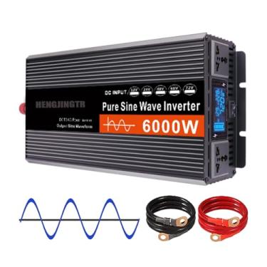 Imagem de HENGJINGTR inversor de onda sinusoidal puro de 3000W, DC 12V-72V a AC 110V / 220V, potência de pico de 6000W com exibição LED, conversor de potência para carro,solar,72v to 220v 50hz