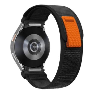 Imagem de SAAWEE Para samsung galaxy watch 7 6 5 4 44mm 40mm/fe/5 pro 45mm pulseira de nylon correa watch6 clássico 47mm 43mm cinta(Black,Watch7 44mm)