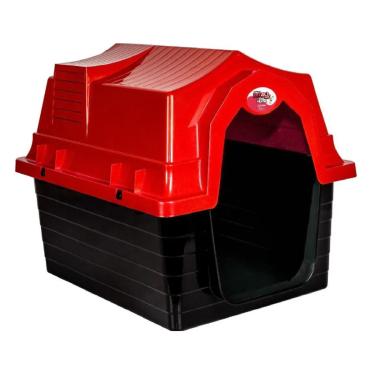 Imagem de Casa Casinha Pet Cachorro Cães Gatos Peq. Porte Nº1 Vermelha
