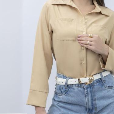 Imagem de Camisa Feminina Social Moda Elegante E Casual Confortável Look Tendênc