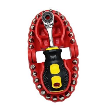 Imagem de MotiveTech Conjunto de bits de chave de fenda, suporte para bits de furadeira, ferramentas multiuso para garagem, mini chave de fenda com catraca para uso, 30 in 1