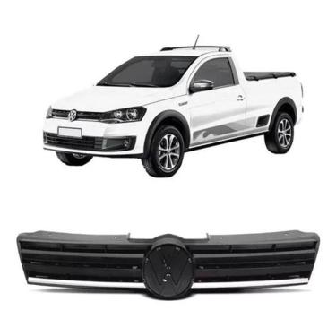 Imagem de Grade Radiador Saveiro 2013 2014 2015 2016 Com Friso Cromado