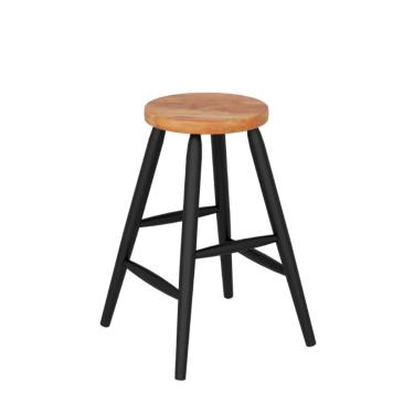 Imagem de Banqueta Alta de Madeira 60cm Údine Ébano Natural Piratini