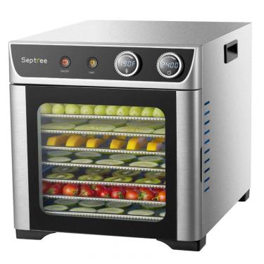 Imagem de Desidratador de Alimentos Comercial Septree, Espaço amplo para secar mais de 6,8kg de carne crua de uma vez, secador de alimentos para