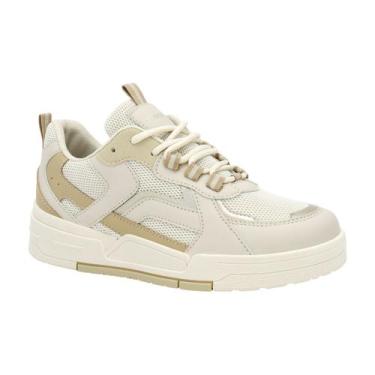 Imagem de Tênis Urbano Sola Flatform Estiloso Feminino Ramarim Gelo / Palha 34