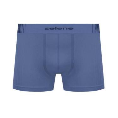 Imagem de Cueca Boxer Infantil Selene Microfibra Sem Costura Menino, Azul stone,