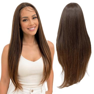 Imagem de Peruca front lace HD orgânica futura longa grande comprida