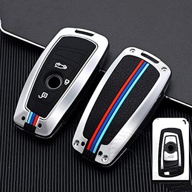 Imagem de YJADHU Car Styling Key Rings Cover Protection Stickers Protect Shell Cover Case Interior Auto Accessories, Fit For BMW F10 F30 X3 X4 F25 F26, Silver 3 botões