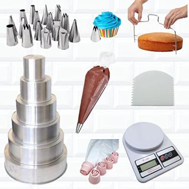 Imagem de Kit Confeiteiro Profissional Formas Balança Bicos Espátulas