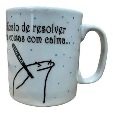 Imagem de Caneca Porcelana Meme Gosto De Resolver As Coisas Com Calma 300ml