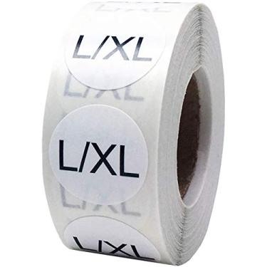 Imagem de Adesivos de tamanho de roupas com círculo branco G/GG para varejo de vestuário de 1,75 cm, 500 etiquetas adesivas no total
