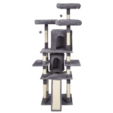 Imagem de Arranhador Brinquedo Pet P/ Gatos Torre 8 Andares + Casinha