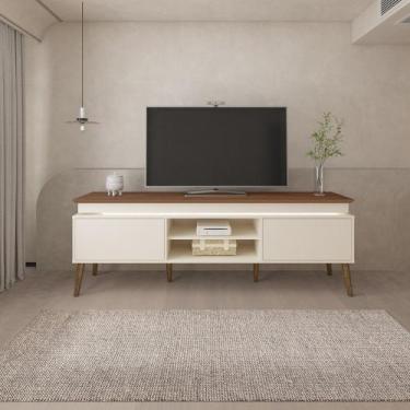 Imagem de Rack para TV até 75 Polegadas 2 Portas Lumina Artely, Pinho/OffWhite