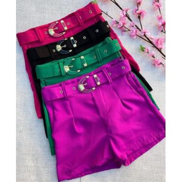 Imagem de Shorts alfaiataria MODINHA com cinto gringo - Pimenta Rosa, Pink, P