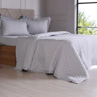 Imagem de Kit Cobre Leito Queen 300 Fios Acetinado Bordado Inglês 100% Algodão 3