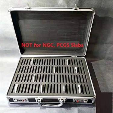 Imagem de sunnyhouse Aluminum Frame Storage Box Case with Lock for 100 Silver Dollar Coins Holders, Fit 100 Coins in Plastic Round Holders with Diameter up to 52mm