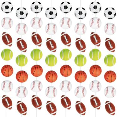 Imagem de Banners de festa esportiva, 8 peças de decorações de festa de aniversário esportivas, decorações para pendurar esportes, decorações de festa temática esportiva para meninos, crianças, adolescentes