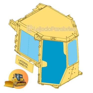 Imagem de Vidro Temperado da Porta Direita para Trator Komatsu D51 - 6mm