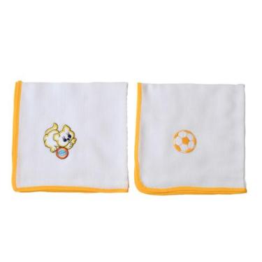 Imagem de Fraldinha de Boca Viés 2 Peças - Bebê a Bordo Fraldas e Cia, Creme