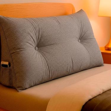 Imagem de Almofada de Cabeceira Encosto Apoio para Lombar com Bolso Lateral 90x50x20 - BF Colchões